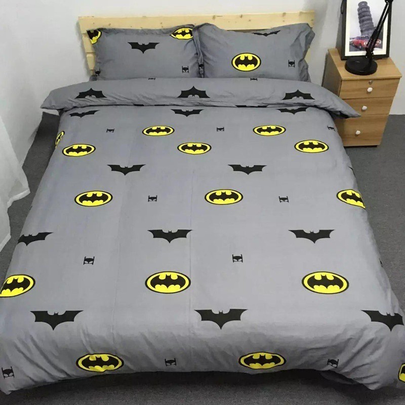 Boys Batman Bedding Set Kids Simple Fashion Duvet Cover Bed Sheet