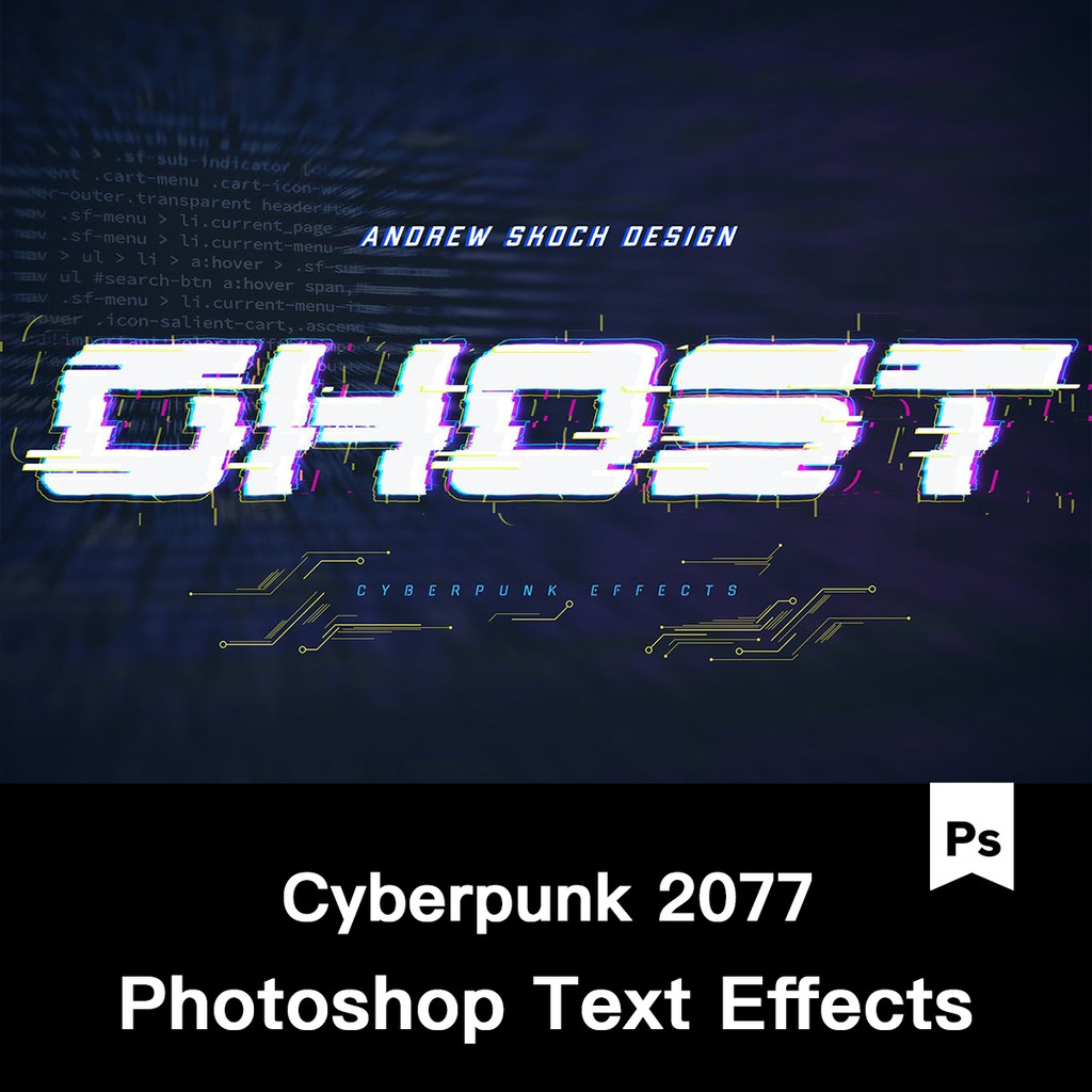 Psd Cyberpunk 77 Text Effects Neon Glitch Effect Layer Style Photoshop Shopee Malaysia