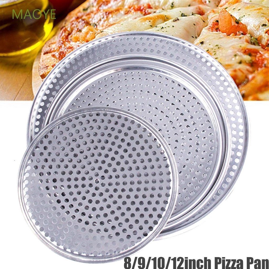 MAOYE Perforated Pizza Pan Non Stick With Holes Baking Tray Plate Oven Kitchen Crispy Crust Pizza Round Aluminum Alloy Home Cooking Tool