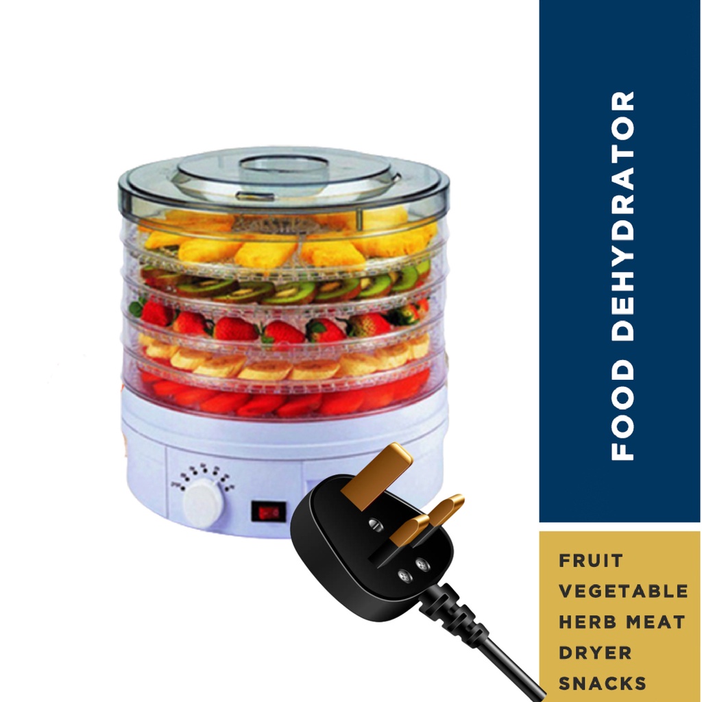 Fruit Dehydrator Malaysia Plug Food Dehydrator Vegetable Herb Meat Dryer Snacks Food Dryer With 5 Trays DIY Dried Fruit