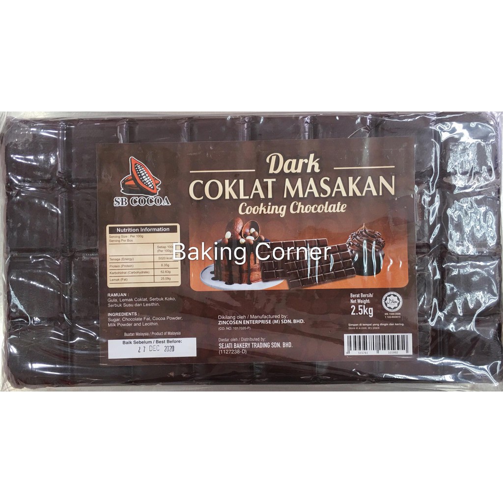 SB COCOA DARK COOKING CHOCOLATE 2.5KG Shopee Malaysia