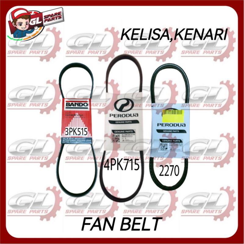 FAN BELT ORIGINAL BANDO PERODUA KELISA KENARI TALI KIPAS ALTERNATOR
