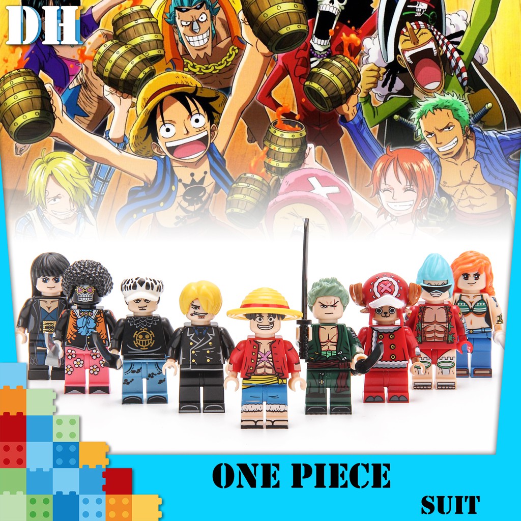 The Straw Hat Pirates One Piece Minifigures Lego Compatible Building Blocks Shopee Malaysia