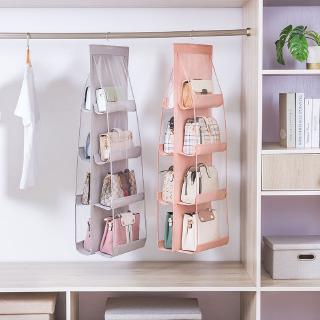 6 Pocket Hanging Handbag Organizer for Wardrobe Closet Transparent Storage  Bag Door Wall Clear Sundry Shoe Bag with Hanger Pouch