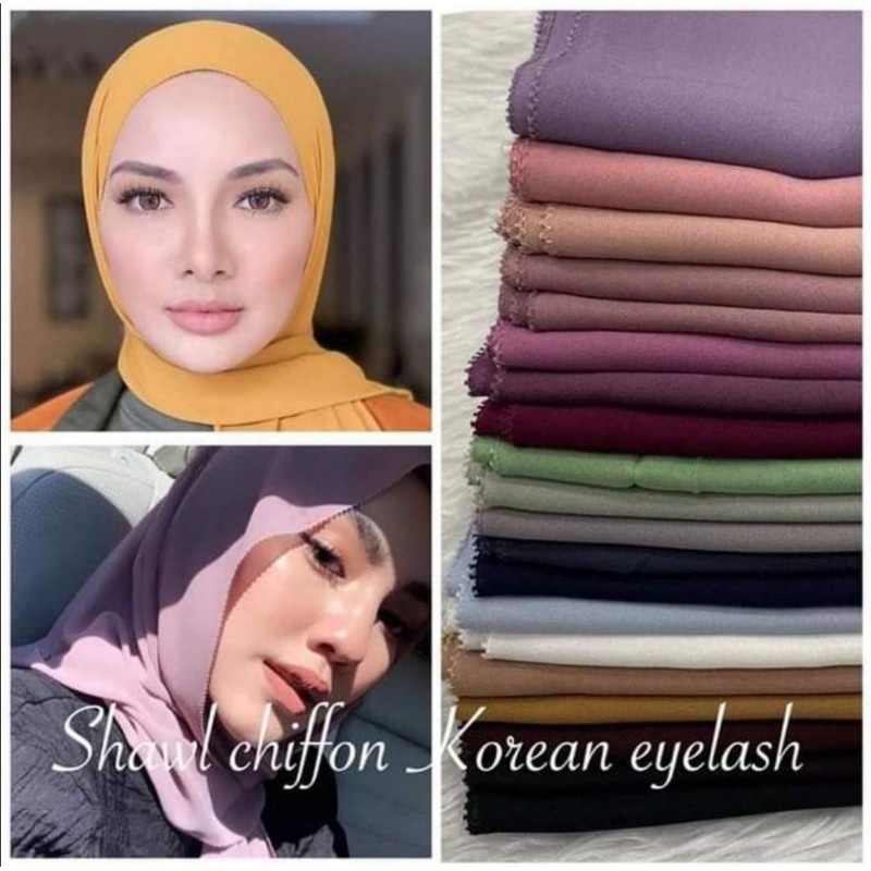 shawl eyelash chiffon