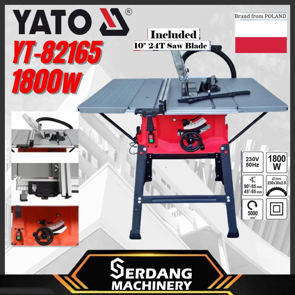 Yato YT82165 Table Saw 1800w Brand From POLAND Shopee Malaysia