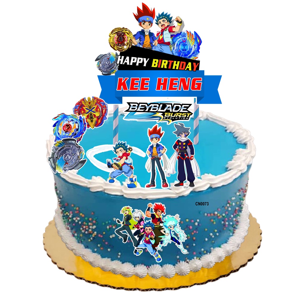 Buy Custom Name Happy Birthday Cake Topper Beyblade Decoration Kek Printable Set Siap Nama Party Majlis Hari Jadi Cd40003 Seetracker Malaysia