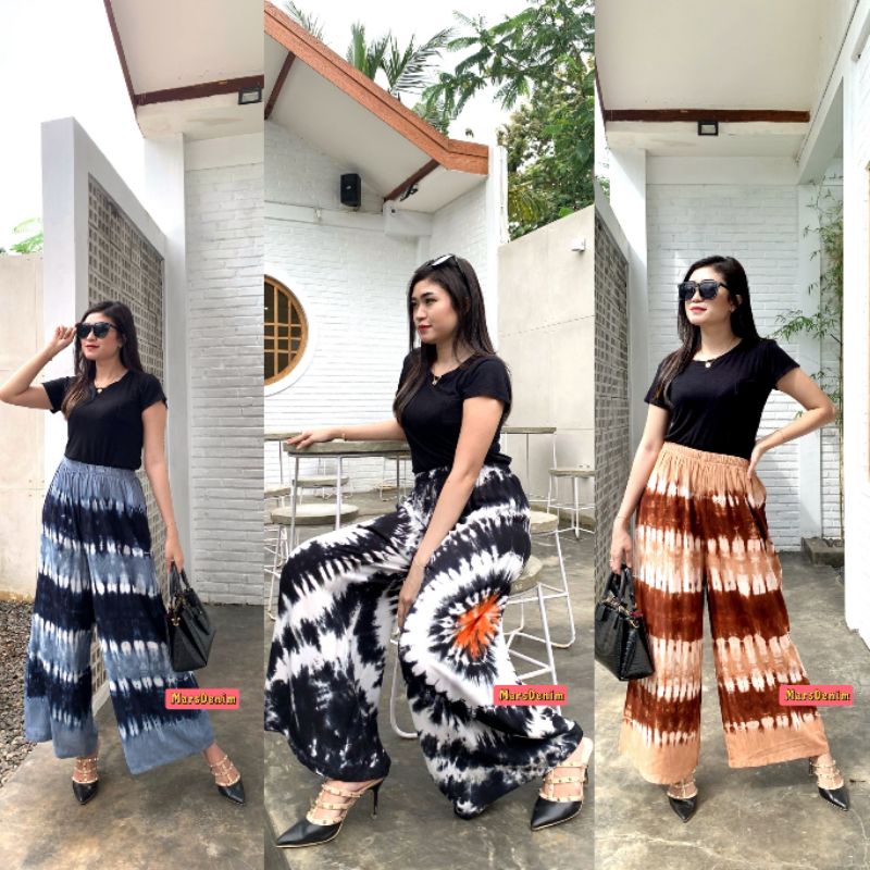 WOMEN'S TIE DYE CULOT PANTS / SLEEP PANTS / CASUAL PANTS Seluar Perempuan Seluar Tidur Wanita Rayon Culottes