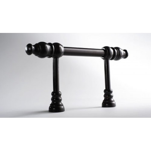 5 Feet 11 Inch Dark Walnut Wood Curtain Rod Inc Ring End Cap