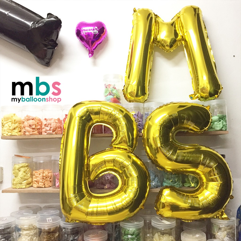 large gold foil letter balloons