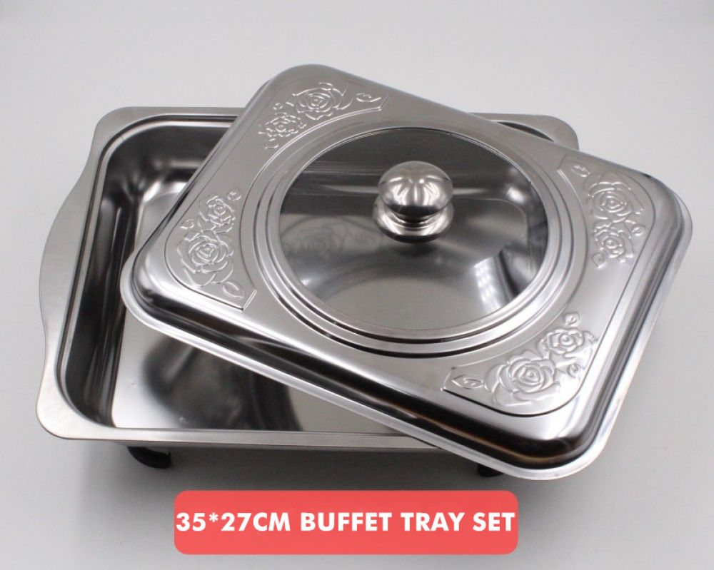 5 SEOKO KD015 - set 35x27 BUFFET TRAY SET / SERVING TRAY / FOOD PAN KENDURI SET CATERING  