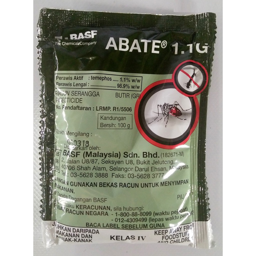 Abate 1 1g 100g Pack Mosquito Larva Ubat Jentik Jentik Aedes Denggi Larva Shopee Malaysia