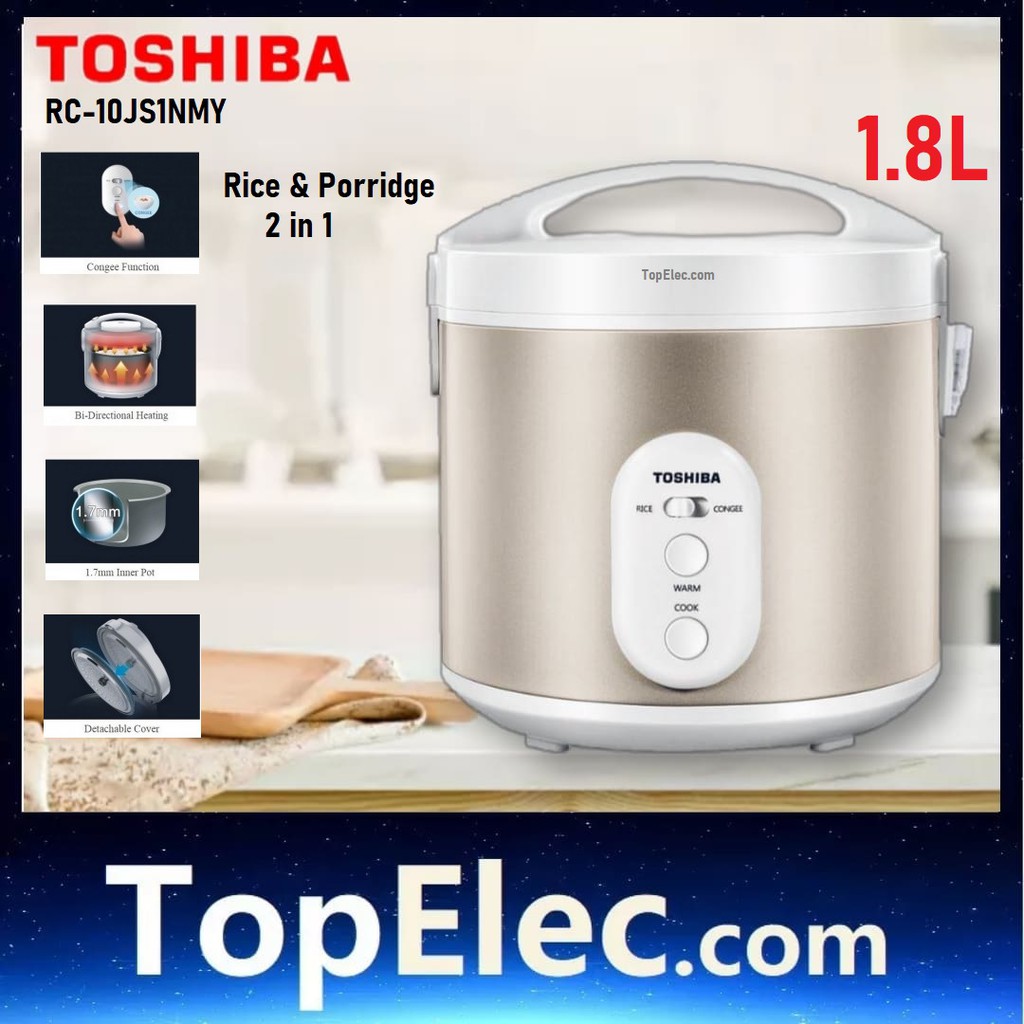 Toshiba RC18JS1NMY RC10JS1NMY 1.0L Jar Rice Cooker with Congee