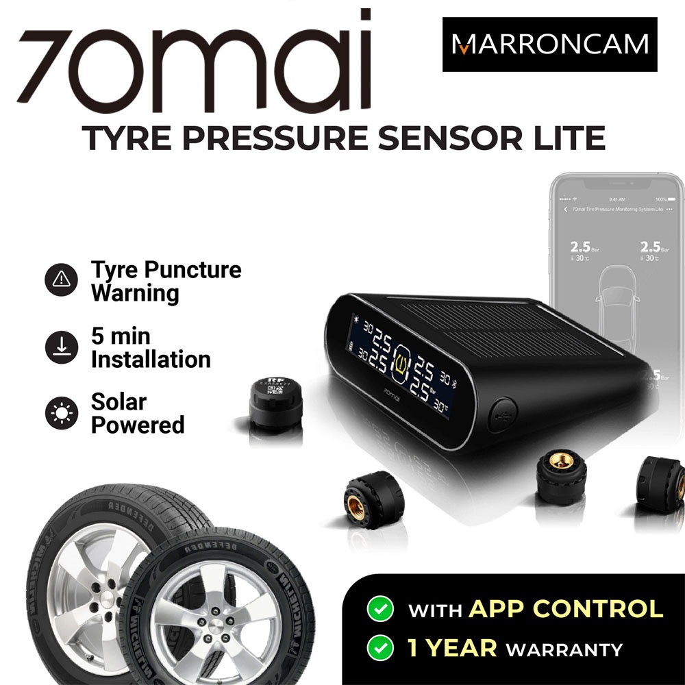 70mai Tire Pressure Monitoring System Lite (TPMS) Shopee Malaysia