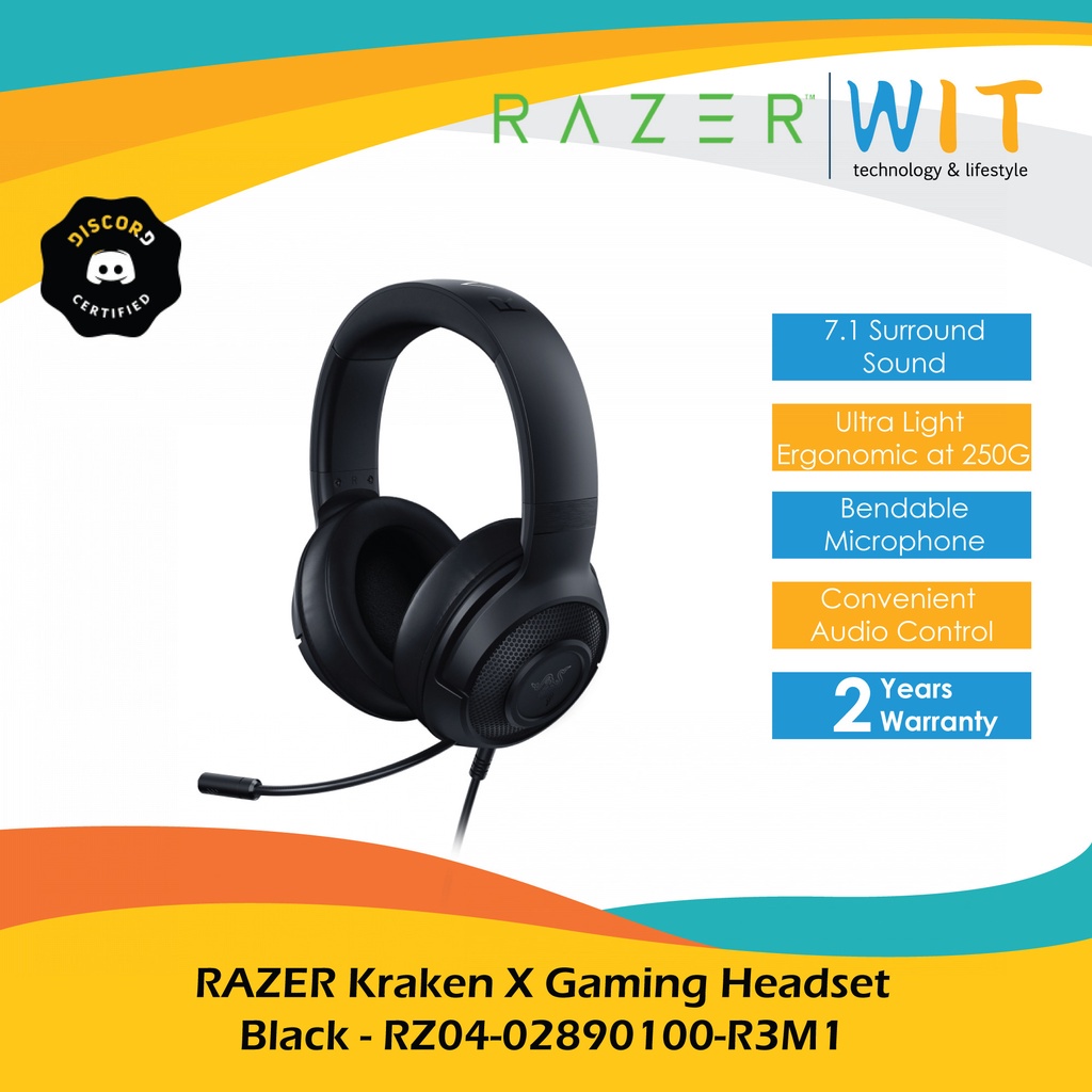 RAZER Kraken X Gaming Headset - Black - RZ04-02890100-R3M1