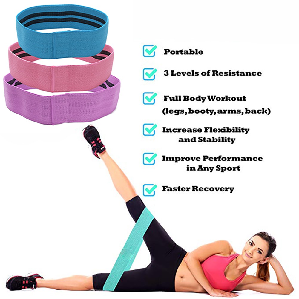 Hip Wide Resistance Bands Loop Set Circle Exercise Workout Fitness Yoga ...