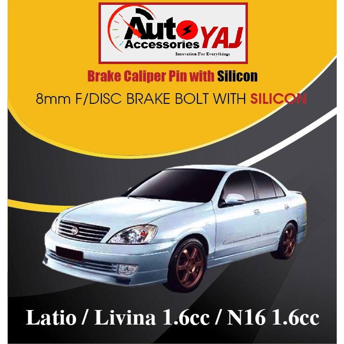 CALIPER PIN COMES WITH SILICONE BUSH: LATIO/LIVINA/SENTRA 