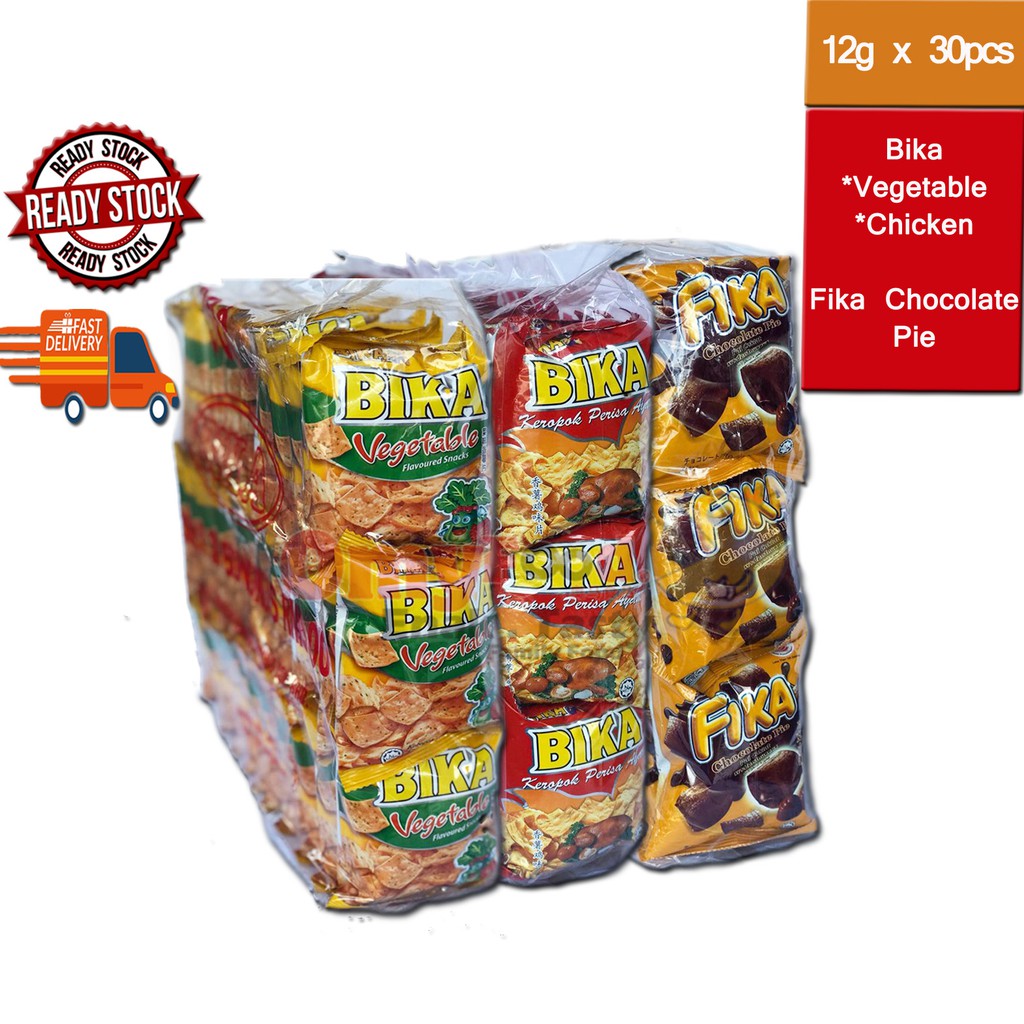 12g x 30pcs Bika [Vegetable / Chicken], Fika Chocolate Pie [OmyFood ...