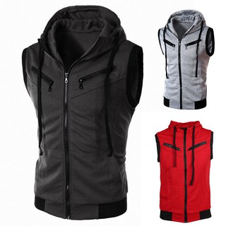 sleeveless sports hoodie