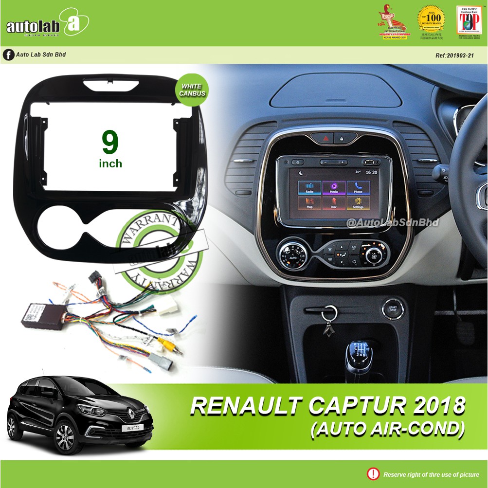 Android Player Casing 9" Renault Captur 2018 (Auto Air-Cond) with Canbus