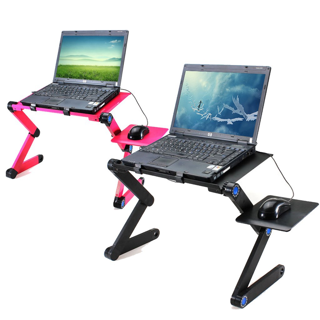 3c 360 Foldable Laptop Desk Table Fans Stand Portable Desk Bed