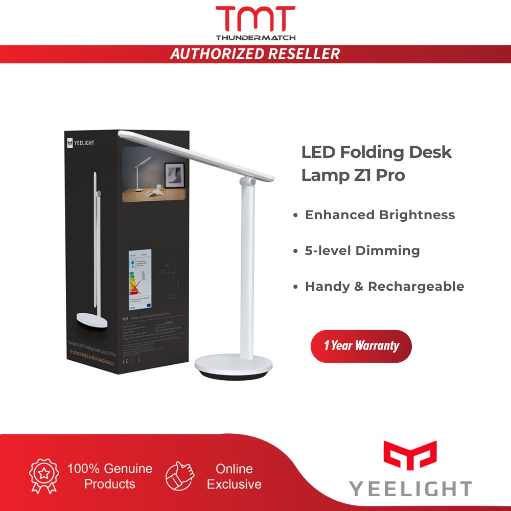Yeelight LED Folding Desk Lamp Z1 Pro Rechargeable 5 Level Dimming Long Lasting Battery