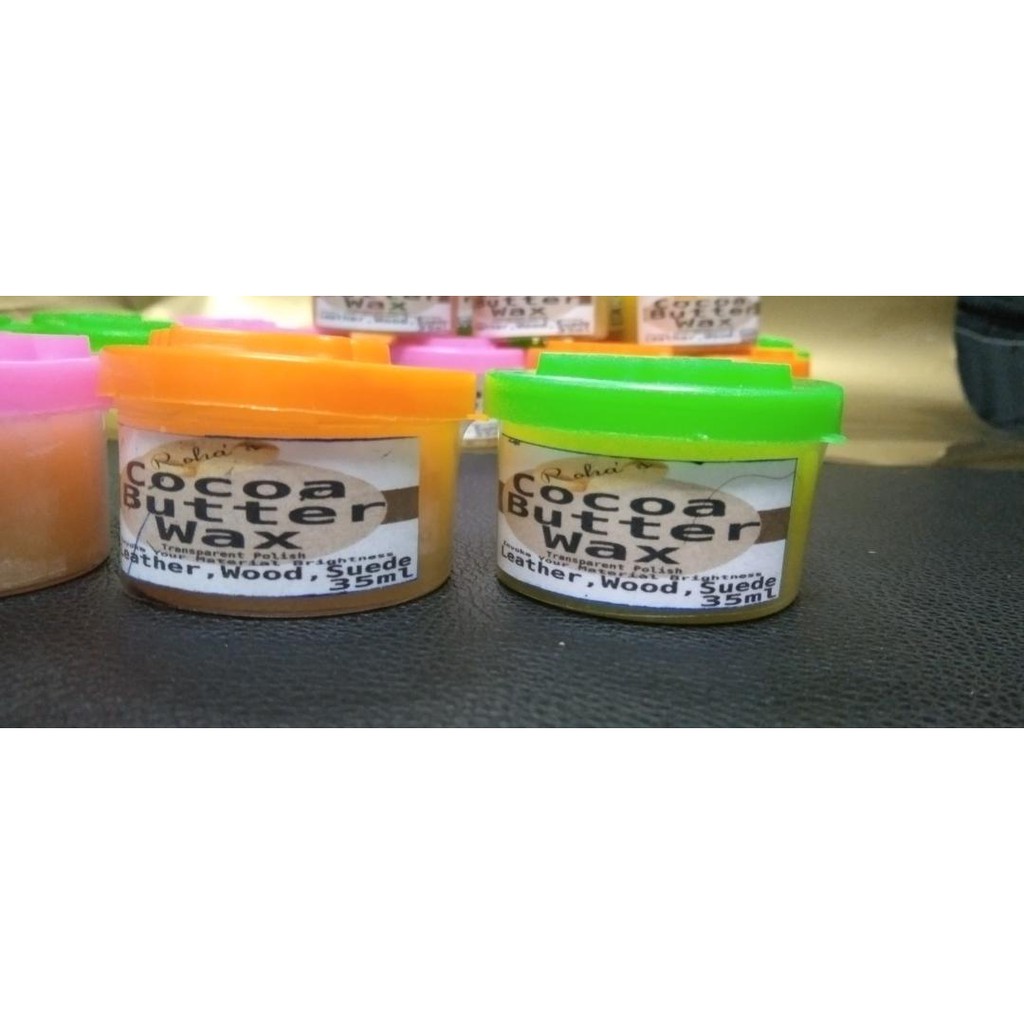 35g COCOA BUTTER WAX + 1 free sponge foam/ FOR LEATHER, SUEDE, PLASTICS, FAUX BAG GLOSSY SHINNER-35g