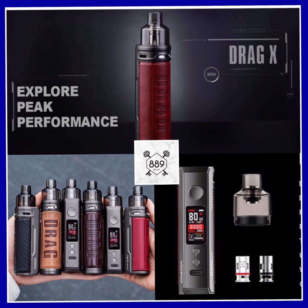 Voopoo Drag X Pod Mod Starter Kit 80W 4.5ML Tank Capacity Pnp Coil ...