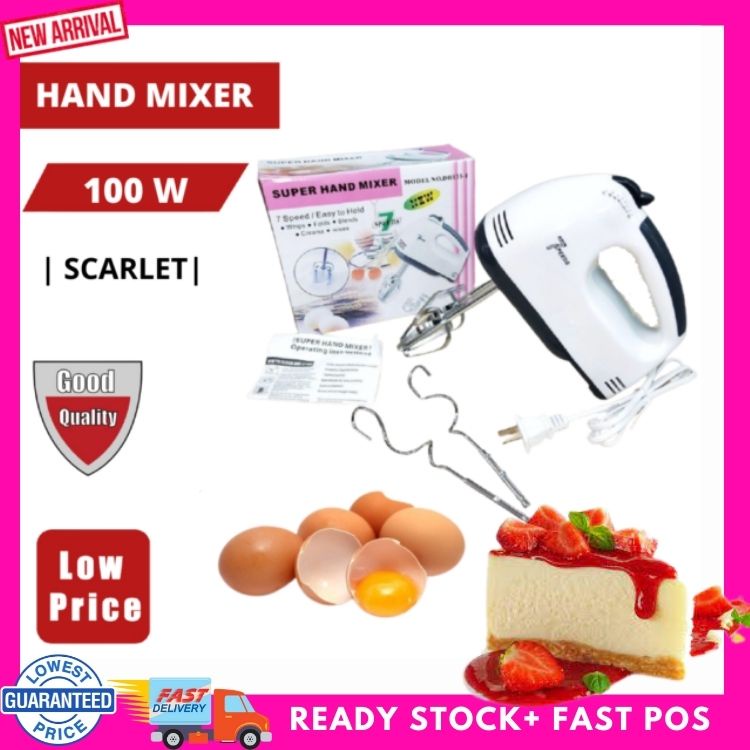 READY STOCK7 Speeds Hand Baking Mixer Electric Bake Cake Kitchen Cookies Maker Blender Pengadun Tepung Kek kuih