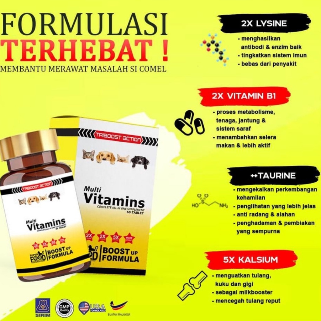 Superfood Vitamin Kucing Cat Booster Supplement Demam Selsema Hingus