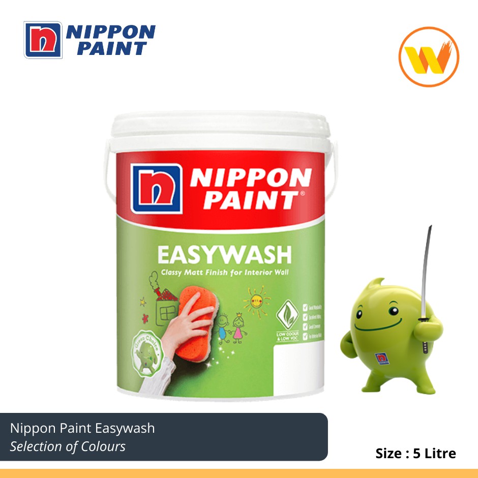[Colours] 5Litre Nippon Paint Easywash Grey Selections Interior Matt ...