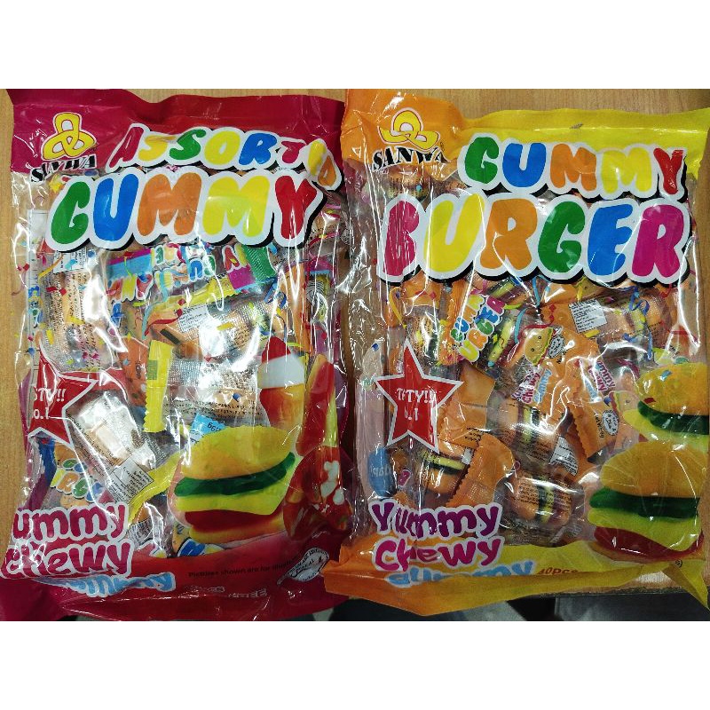 (ReadyStock) Sanwa Burger Gummy /Assorted Gummy Chewy Candy10gx40pcs