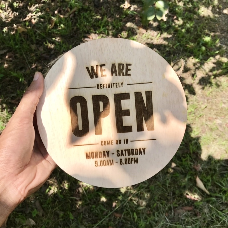 OPEN CLOSE SIGNAGE WOODEN ENGRAVING CUSTOM MADE | Shopee Malaysia