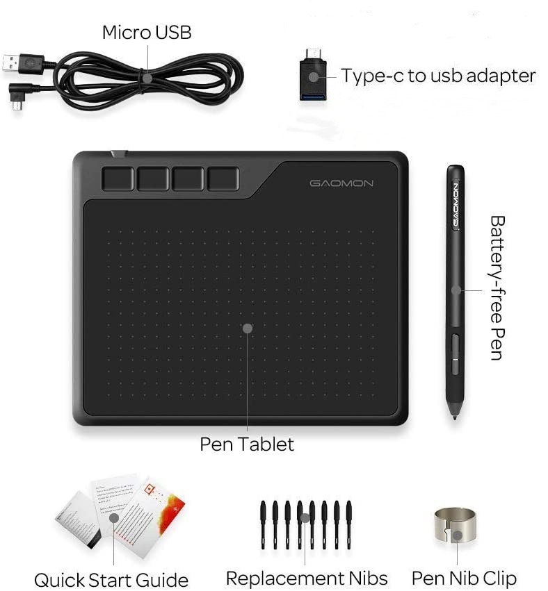 GAOMON S620 Drawing Graphic Digital Tablet with Shortcut Keys and 8192