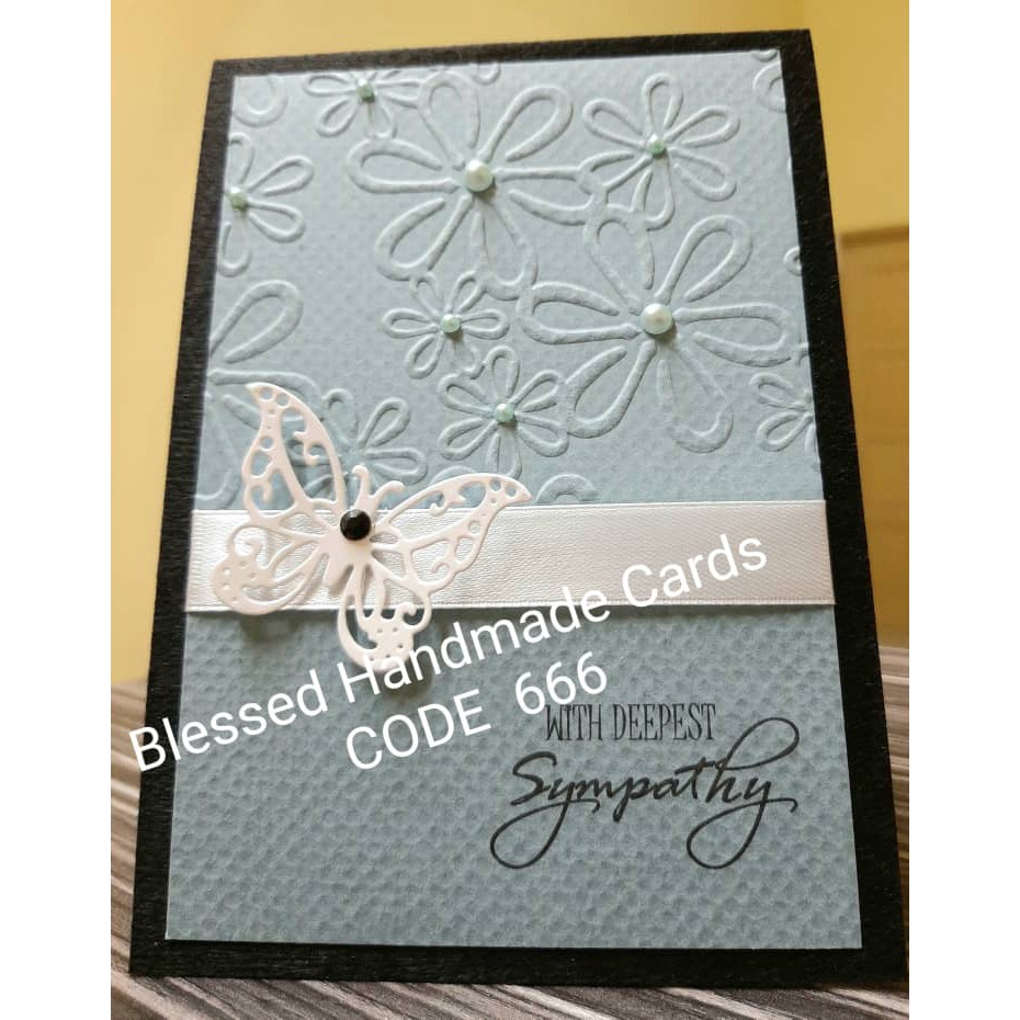 Handmade Card - Sympathy card (A6 size- folded card)