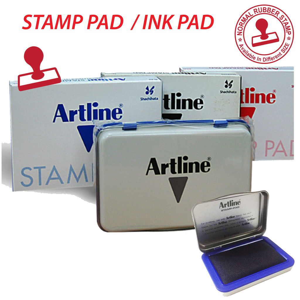 Artline Stamp Pad (Black / Blue / Red) INK PAD FOR CHOPRUBBER STAMP