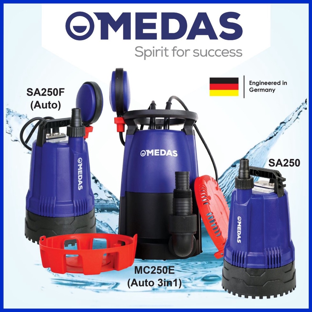Medas Fish Pond Submersible Pump MC250E (3 IN 1) & SA250F Auto