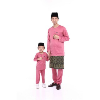 BAJU MELAYU MODEN TELUK BELANGA SEDONDON AYAH ANAK dusty pink