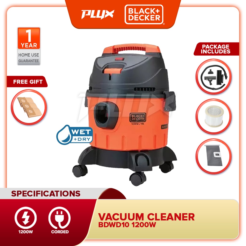 BLACK & DECKER BDWD10 1200W 10L WET & DRY Vacuum Cleaner