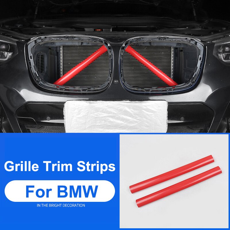 2Pcs Car Strip Sticker Cover Frame For Bmw E60 E61 M5 520i 525i 528i 5 Series 2002-2010 Front Grille Trim Strips Car Styling