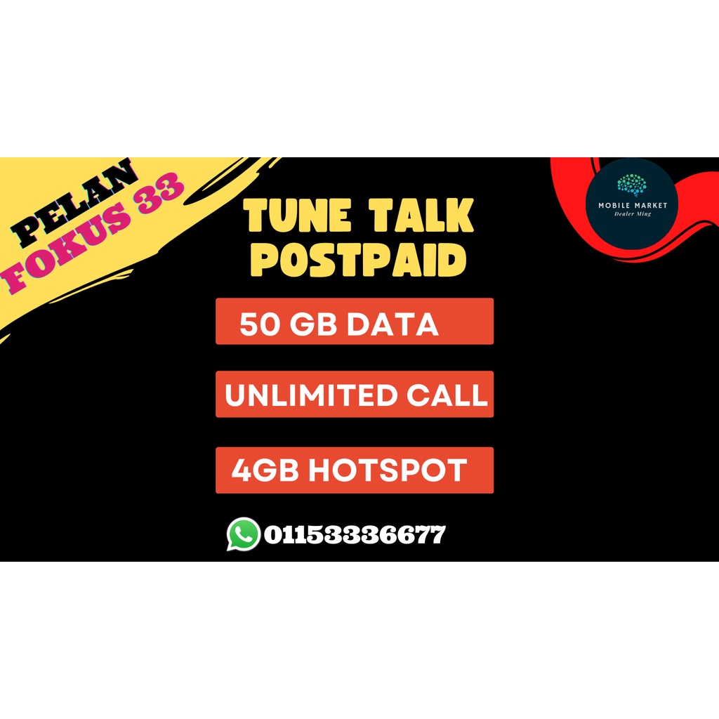 TUNE TALK PREPAID 12 BULAN UNLIMITED CALL UNLIMITED DATA 50GB SIMPACK ...