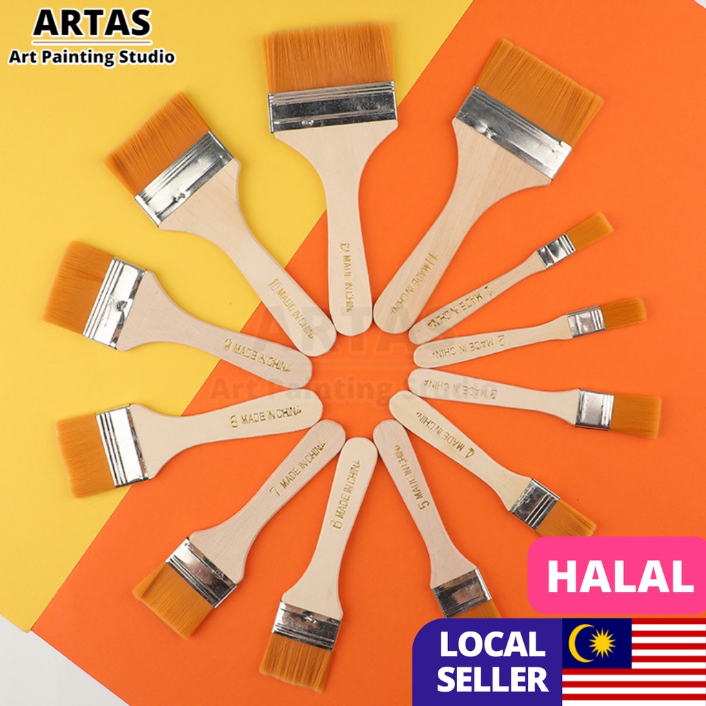Wood Soft Nylon Brush Paint (Halal) Berus Cat Kayu Nylon Paint Brush