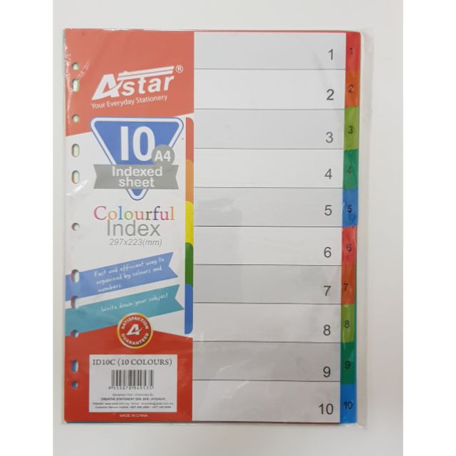 Index divider 1 to 10 ( plastic ) | Shopee Malaysia