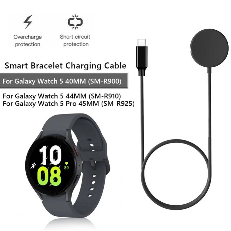 100cm PD Fast Charging Cable for Samsung Galaxy Watch 5 4 40mm 44mm Pro 45mm Charging Dock Station Type-c Charger Cradle Bracket Non-slip Base