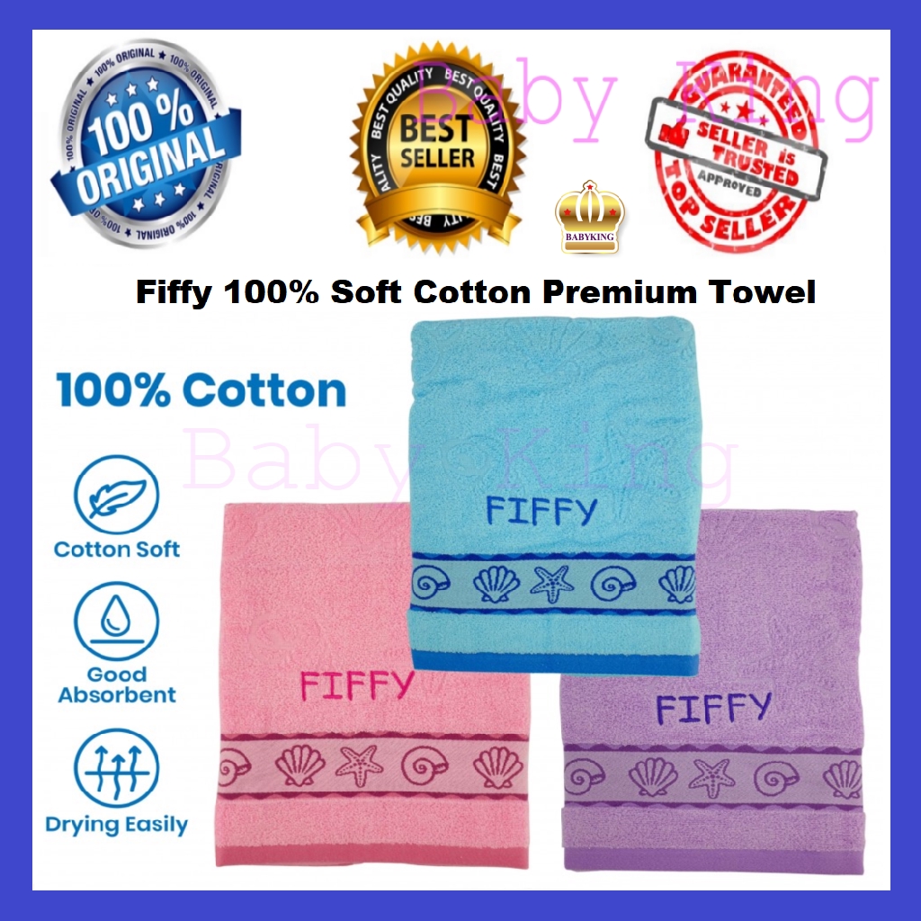 Original Fiffy Premium Baby Cotton Bath Towel 100 Cotton (1 Pc) + Few Colors Choice Shopee