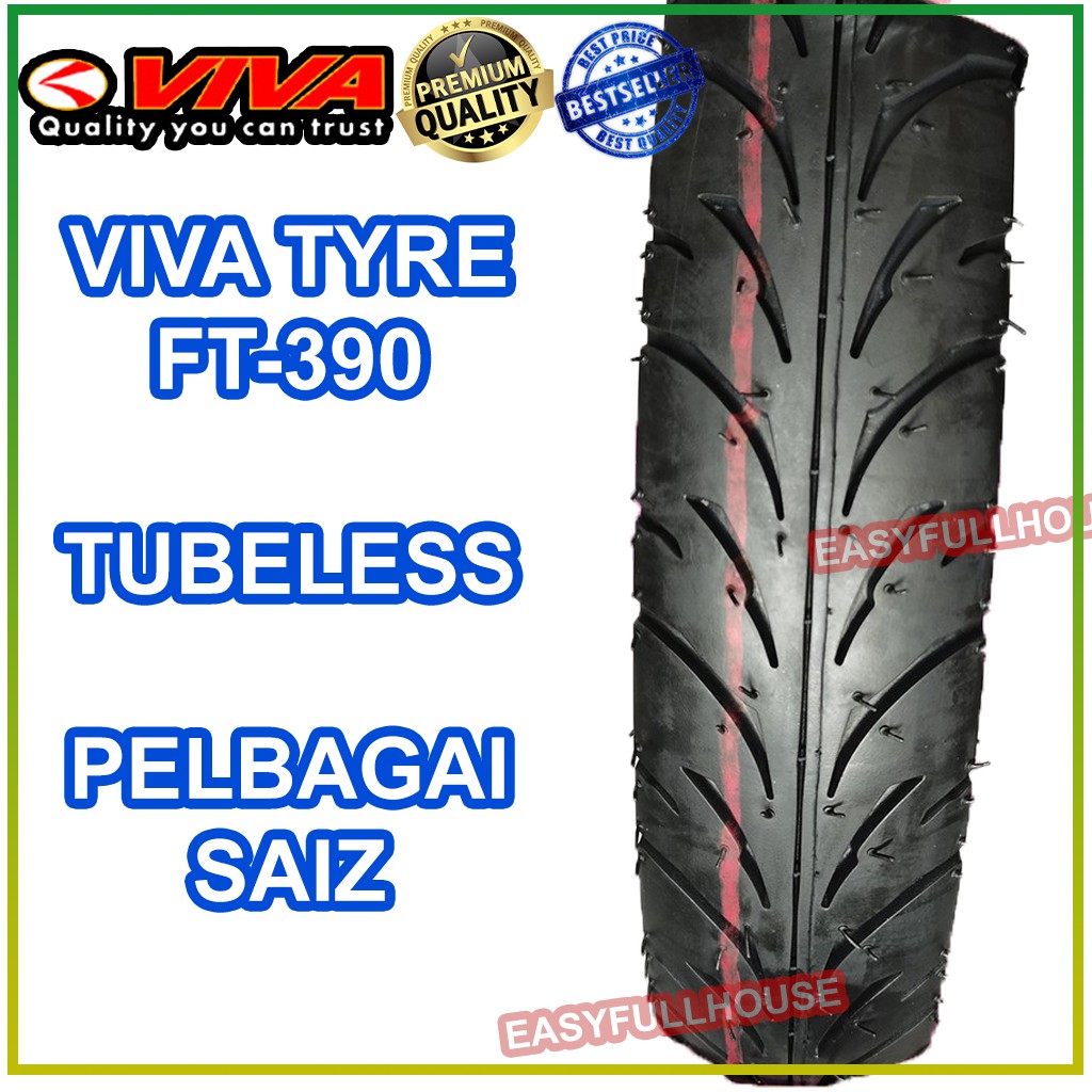 Tayar Viva Tubeless Tyre Ft390 70 90 17 80 90 17 Viva Tyre Motor Ft 390 Shopee Malaysia