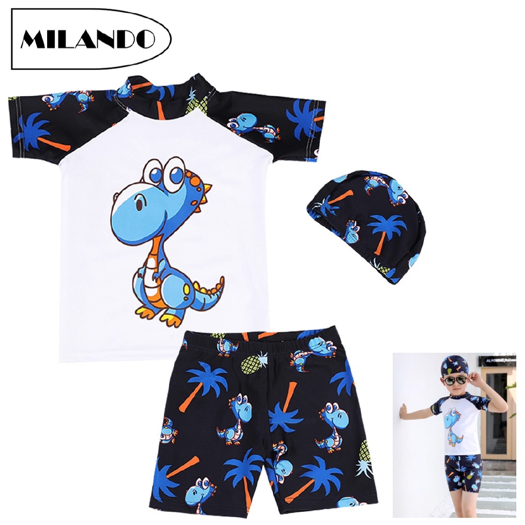 Kid Children Swimsuit Boy Cartoon Dinosaur Swim Wear 3 