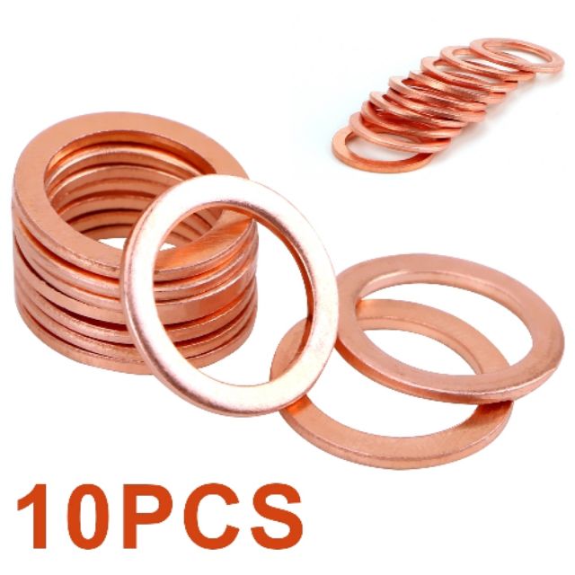 10pcs Copper Washer Gasket Flat Ring M6-M27 For Hardware Accessories 