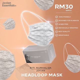 Jovian x Siti Nurhaliza Headloop 3Ply Monogram Mask in White