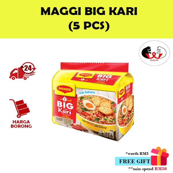 Maggi Big Kari Instant Noodle 5 x111g[SHIP WITHIN 24 HOURS]